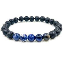 Blue Sodalite & Lava Rock