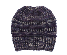 Mixed color knitted wool hat ladies do not label CC horsetail hat