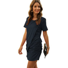 Women Short Sleeve Ruched Short Dress