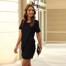 Women Short Sleeve Ruched Short Dress
