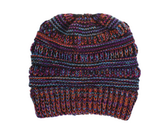 Mixed color knitted wool hat ladies do not label CC horsetail hat