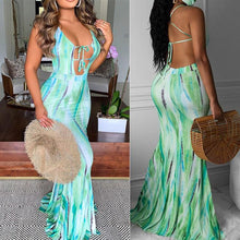 Tie-dye Printed Sexy Long Dress