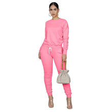 High Elastic Ruched Long Sleeve Tops and Pants Sports Set
