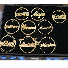 Personalized Earrings - Custom Name Hoop Earrings