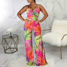 Sexy Leaf Print Jumpsuit