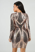 Gold and Black Mini Dress