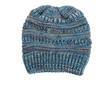 Mixed color knitted wool hat ladies do not label CC horsetail hat