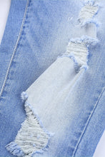 Fashion Blue High Rise Button Front Frayed Ankle Skinny Jeans