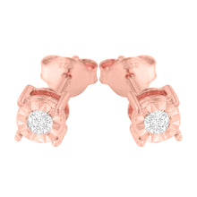 10k Rose-Gold Plated Sterling Silver 1/10ct. TDW