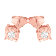 10k Rose-Gold Plated Sterling Silver 1/10ct. TDW