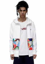 Konus Men's Zip up Hoodie With Contrast Pocket  in White