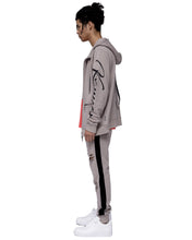 Konus Men's Mock Neck Zip Up Hoodie w/ Zipper Pockets In Grey
