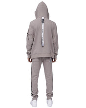 Konus Men's Mock Neck Zip Up Hoodie w/ Zipper Pockets In Grey