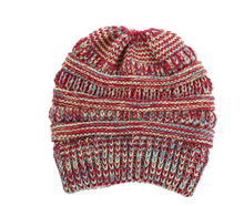 Mixed color knitted wool hat ladies do not label CC horsetail hat