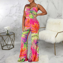 Sexy Leaf Print Jumpsuit