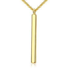 Verticle Bar Drop Necklace in 18K Gold Plated
