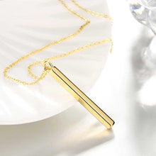 Verticle Bar Drop Necklace in 18K Gold Plated