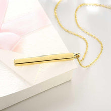 Verticle Bar Drop Necklace in 18K Gold Plated