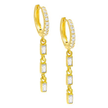 Dainty Dangle White Topaz Baugette Drop Earring Embellished