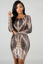 Gold and Black Mini Dress