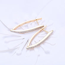 1.4" Pave Thin Pave Hoop Earring in 18K Champagne Gold Plated with