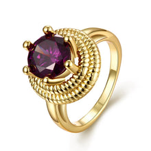 18K Gold Plated Maëlys Purple Ring made with  Crystals