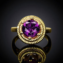 18K Gold Plated Maëlys Purple Ring made with  Crystals