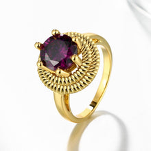 18K Gold Plated Maëlys Purple Ring made with  Crystals