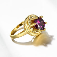 18K Gold Plated Maëlys Purple Ring made with  Crystals