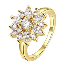 18K Gold Plated Anne-Sophie Starburst Ring made with  Crystals