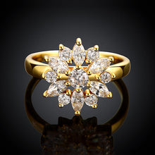 18K Gold Plated Anne-Sophie Starburst Ring made with  Crystals