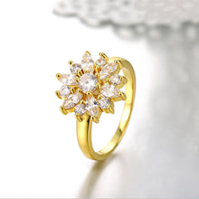 18K Gold Plated Anne-Sophie Starburst Ring made with  Crystals