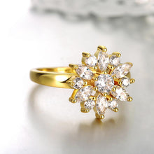 18K Gold Plated Anne-Sophie Starburst Ring made with  Crystals