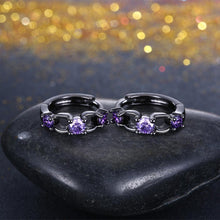 Purple Huggie in Vintage Black Gold