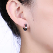 Purple Huggie in Vintage Black Gold