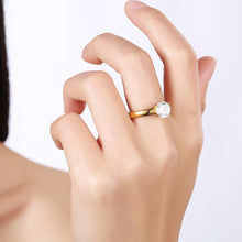 18K Gold over Stainless Steel Clear 1.00 Ct  Crystal Ring