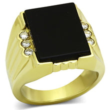 Men Stainless Steel Synthetic Onyx Rings TK1236