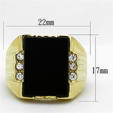 Men Stainless Steel Synthetic Onyx Rings TK1236