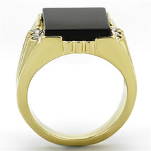Men Stainless Steel Synthetic Onyx Rings TK1236