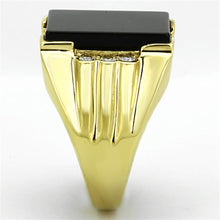 Men Stainless Steel Synthetic Onyx Rings TK1236