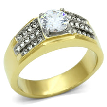 Men Stainless Steel Cubic Zirconia Rings TK759
