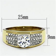 Men Stainless Steel Cubic Zirconia Rings TK759