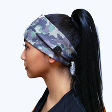 Green Army Camo Button Headband
