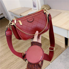 Fashion Letter Flap Plaid Chains Zipper Women's Handbags