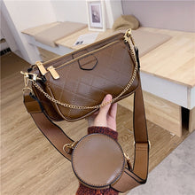 Fashion Letter Flap Plaid Chains Zipper Women's Handbags