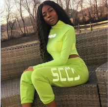 Reflective Letter Print Neon Slim Jumpsuit