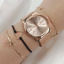 Luxury 4 Piece Women Watch Rose Gold Quartz Ladies Watch