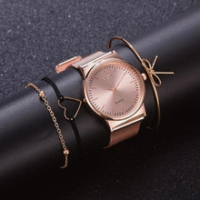 Luxury 4 Piece Women Watch Rose Gold Quartz Ladies Watch