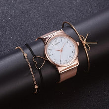 Luxury 4 Piece Women Watch Rose Gold Quartz Ladies Watch