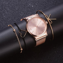Luxury 4 Piece Women Watch Rose Gold Quartz Ladies Watch